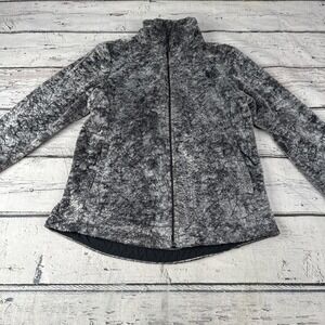 The North Face Jacket Women's Soft Gray/White Full Zip Print Size Medium